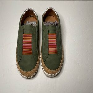 Women New Grey Perforated Cork look sneaker slip on eur 40 no brand name